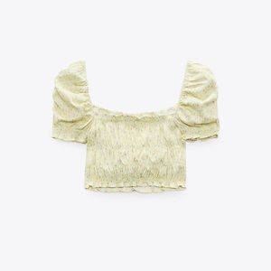 Zara Yellow Crop Shirt